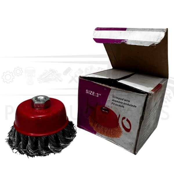 wire cup brush twisted size 3" hard h 10