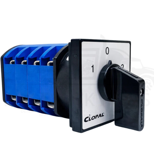 clopal 50a 2 line phase & neutral changeover switch – 8 terminal (large)