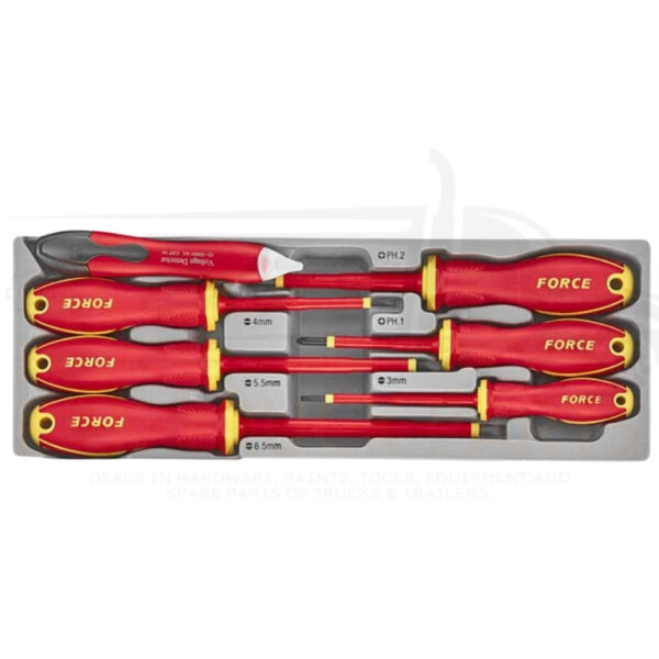 force 7 piece insulated screwdriver set with tester